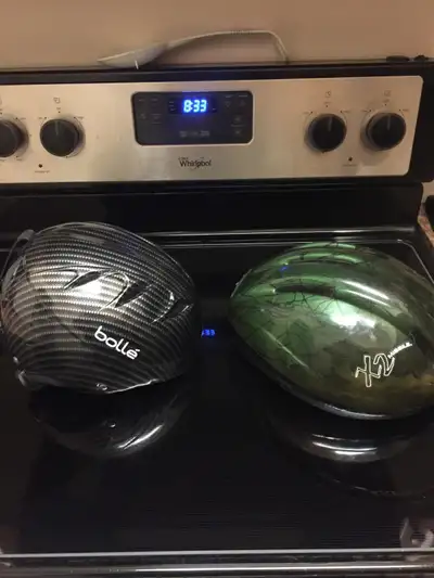 Two Helmets Missle BS1 X2 BOLLE - XS TO Small ( For Alpine Skiers . Snow Boards, Cycling Rust - eze...