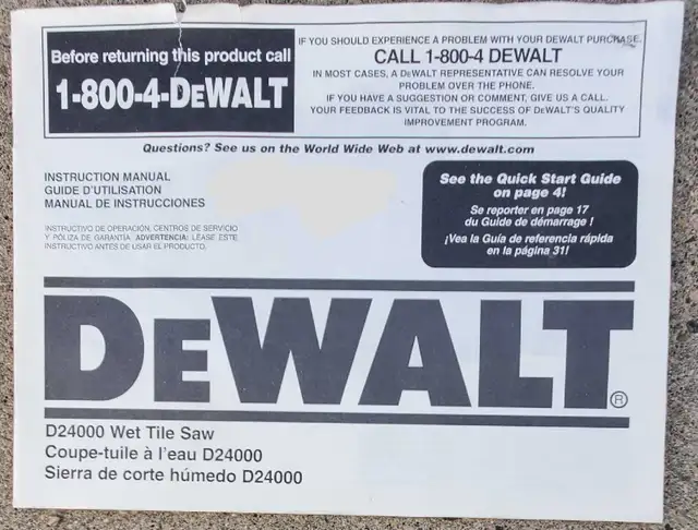 Wet Tile Saw (DeWalt)576496134668963844