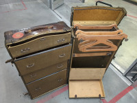 Vintage wardrobe steamer trunk
