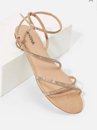 WILD CARD FLAT SANDALColor: BEIGESize: 6