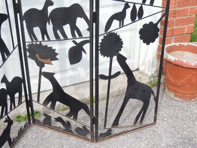 Vintage Wrought Iron Animal Motif 4-Panel Room Divider in Other in Oshawa / Durham Region - Image 3
