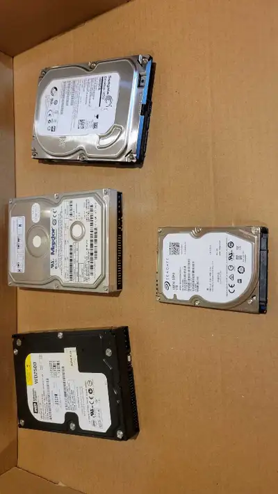 Various Hard Drives IDE 10 GB 3.5 inch - $15 IDE 250 GB 3.5 inch - $20 SATA 1 TB 3.5 inch - $25 SATA...