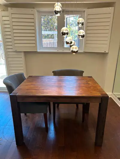 Beautiful Red-Wood Dining Table + Dining Chairs, View more