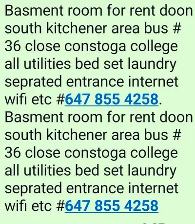 basment room for rent