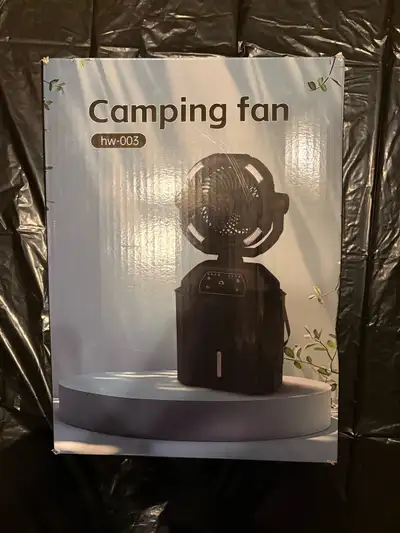 I'm selling a brand new camping fan with an infinitely variable speed, timing function, LED light, m...