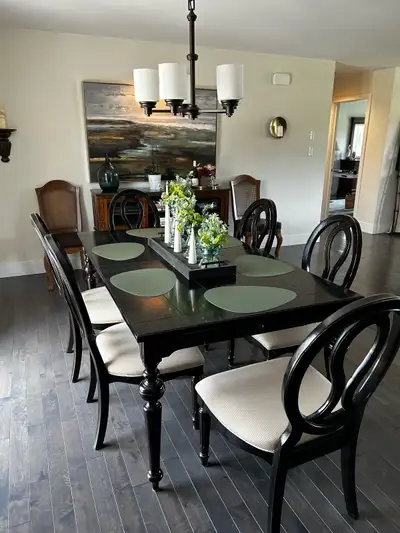 Dining room table and chairs, View more