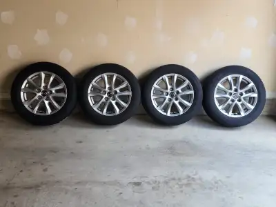 Selling a complete set of 4 Bridgestone Ecopia P205/60R16 91H summer tires, fully mounted on OEM Maz...