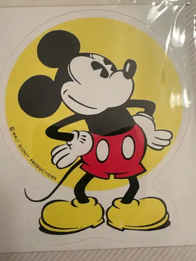 Vintage Walt Disney Productions MICKEY MOUSE Sticker 1970
