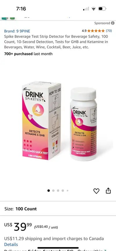 spiked drink strips , View more