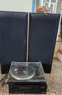 Vintage record player setup