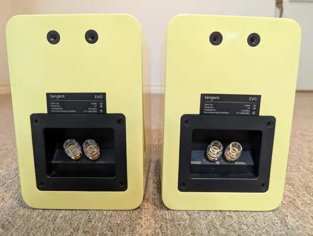 Quality Tangent Audio EVO 2-Way Hi-Fi Speakers in Yellow - MINT in Speakers in Markham / York Region - Image 9