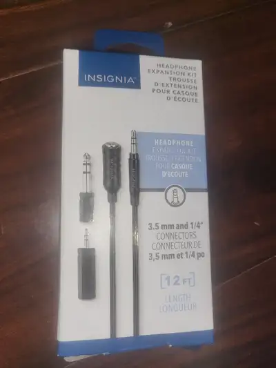 Insignia 12ft Headphone Expansion Kit. Audio Cable. 1/4" male to, View more