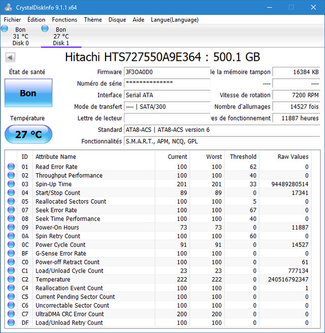 Disques durs Hitachi Hard Drives - 500GB / 2.5" (4) dans Composants de système  à Ville de Montréal - Image 3