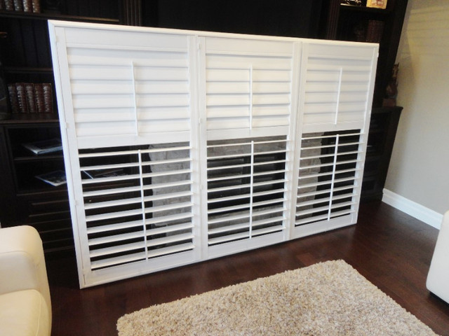 Eclipse 61 3/4" Vinyl California Shutters Outer Dims. 94 3/8x63" in Window Treatments in Kitchener / Waterloo