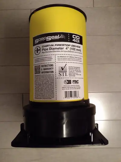 SpecSeal® 4'' Cast-In 3-Hrs Firestop Device CD401 by STI, View more