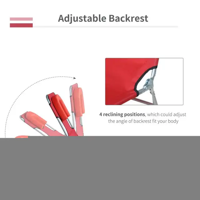 Outsunny Outdoor Lounge Chair, Adjustable Folding Chaise Lounge  in Patio & Garden Furniture in Oshawa / Durham Region - Image 4