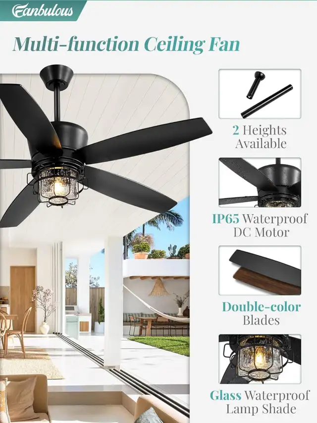 Fanbulous 52" Outdoor Gazebo Fan - BNIB in Patio & Garden Furniture in Hamilton - Image 3