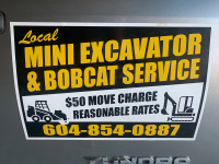 Excavator/Bobcat/Dumptrailer Service