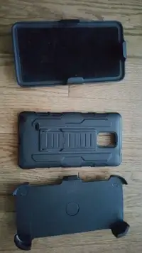 Samsung Galaxy Note 4 cellphone case with 2 holster belt clips