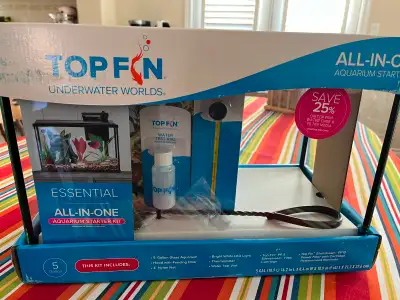 Brand New 5 Gallon Aquarium with accessories $100, View more