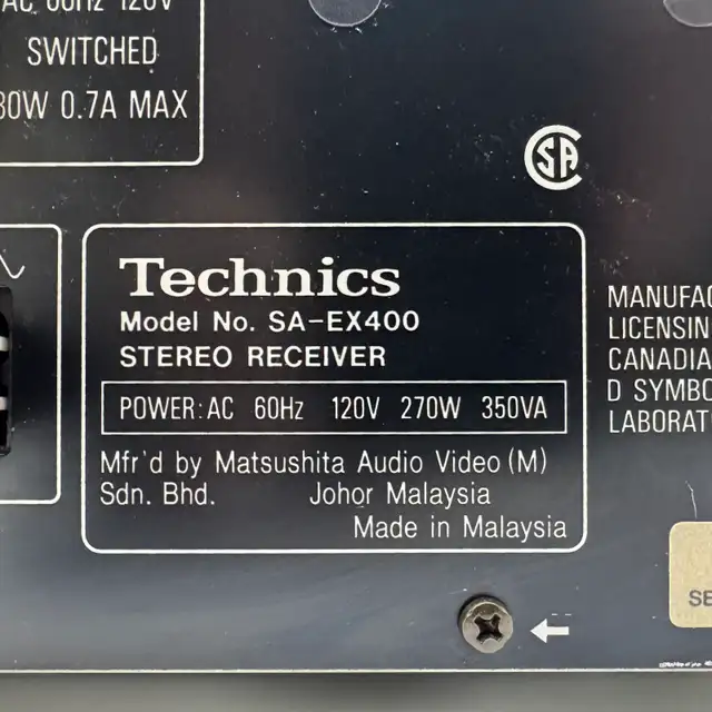 Technics SA-EX400 AV Control Stereo Receiver Tested in Stereo Systems & Home Theatre in City of Toronto - Image 11