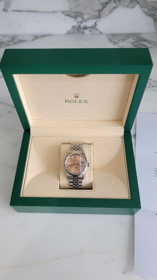 36mm Rolex Datejust Diamond Champagne Dial 18k  in Jewellery & Watches in Mississauga / Peel Region - Image 2