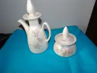 Vintage Berger Italy  pearlized silver speckle Porcelain Ceramic