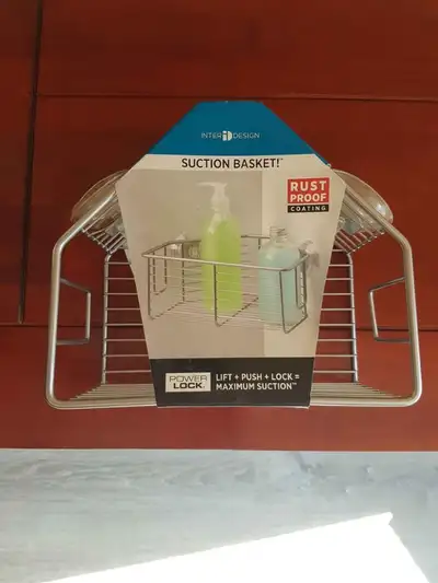 Shower caddy/basket/shelf with 4 suction cups, porch pick-up., View more
