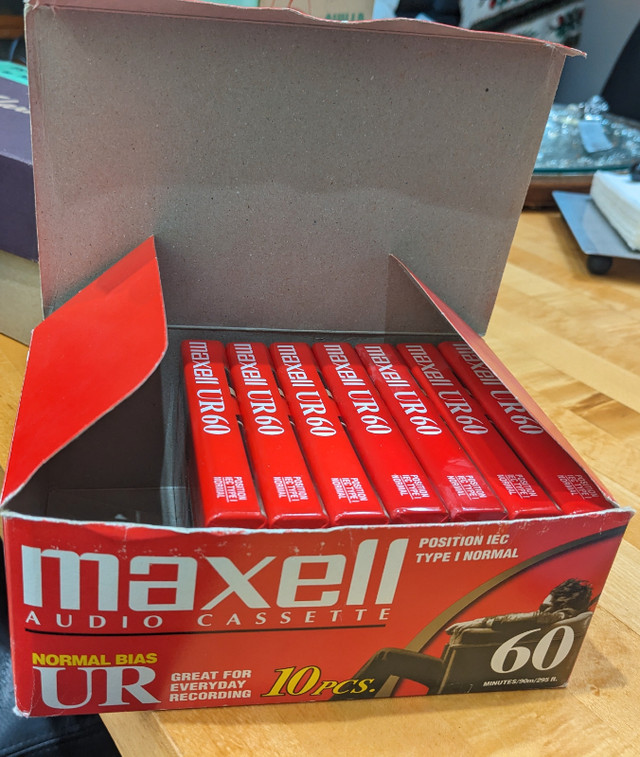 Maxell audio cassettes UR 60 - sealed in General Electronics in Cambridge