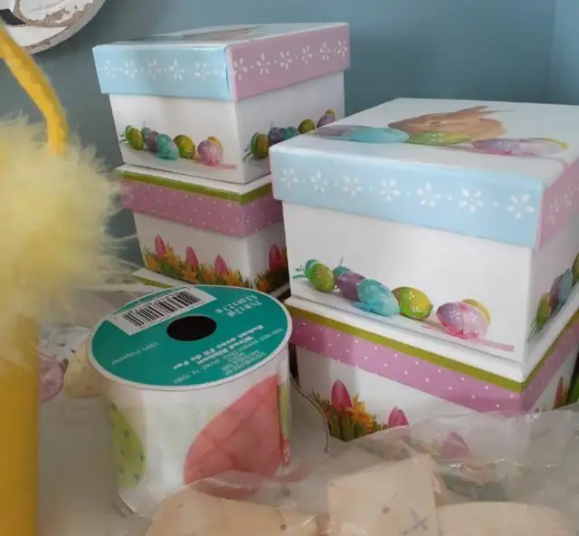 Big Easter bundle - basket, boxes, ribbon, runner - more!64601013070338122