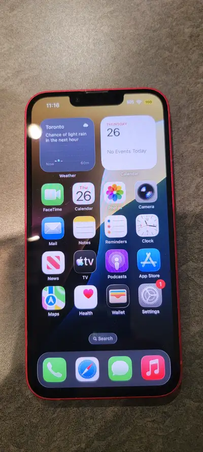 Apple iPhone 13. Red. 128 GB. Updated iOS. Case., View more