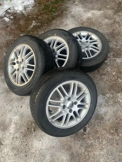 They came my my 2005 ford focus which the tires are new only used for a half season.