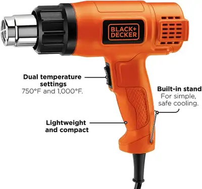 (New)BLACK+DECKER Heat Gun, Dual Temperature (HG1300), View more