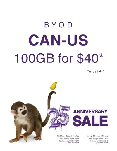 Can-US Phone plan - Includes Roaming , View more