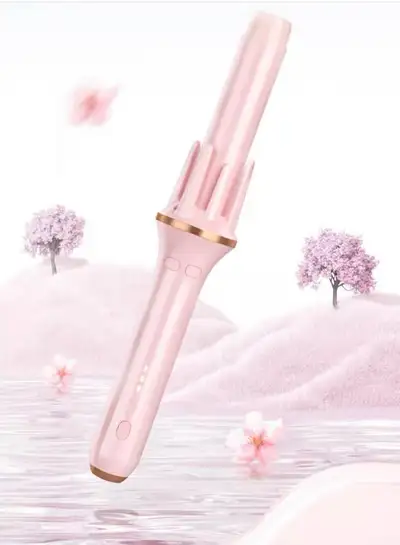 Fully automatic Double Ceramic curling iron: pink, Length: 34CM; Voltage: 220V；set includes: 3 pink...