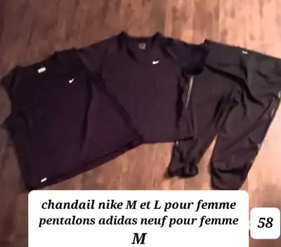 Lot de vêtements NIKE ET ADIDAS ,M ET L , noirs pour femme, View more