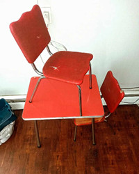 rare mini 1950s chrome table chair set restoration