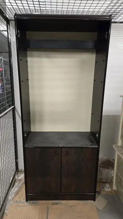 Shelving unit 3 glass shelves + 2 door cabinet 1 shelf, View more