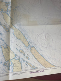VINTAGE THESIS ISLAND TO NANAIMO NAUTICAL CHART 46X32 #V0822