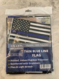 Thin Blue Line American Police Flag Grommets NEW