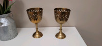 Set of 2 vintage brass candle holders