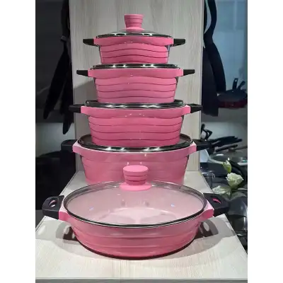 MaamuHome™ Premium 10-Piece Honeycomb Stainless Steel Cookware, View more