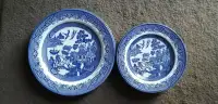 Churchill Blue Willow China - large/small plates