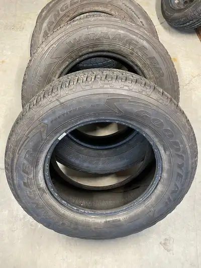 Set of 4- 275/65R18 Goodyear Wranglers, nice shape, even wear, no plugs, 8-9/32