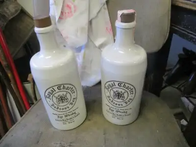 1977 HBC HUDSON'S BAY CO. RYE WHISKY POTTERY BOTTLE $30 EA., View more