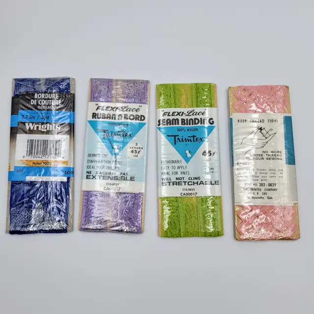 Seam Binding Lace Rick Rack Trimtex Wrights Blue Purple Green Pi in Hobbies & Crafts in Strathcona County - Image 4