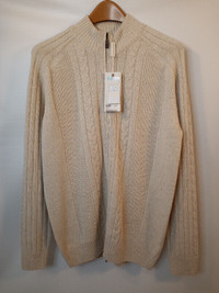 Gianni Marcelo Exclusive Men’s Full Zip Knit Merino Sweater L