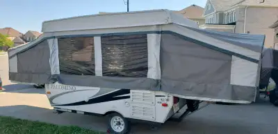 2011 Palomino tent trailer. Length open 20.17 ft. Length closed 13.83 ft. Dry weight 1637 lb. Load c...