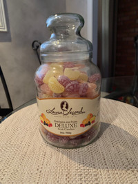 Glass jar  - Laura Secord Deluxe fruit candies 