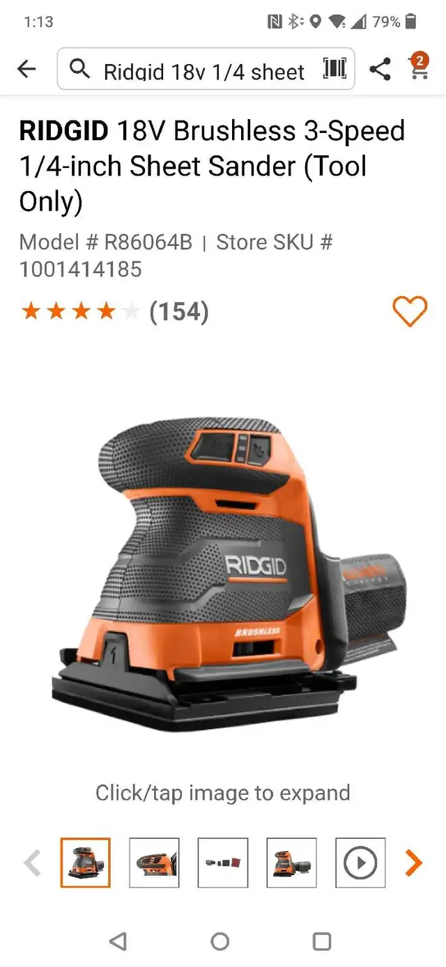 RIDGID CORDLESS SANDER  in Power Tools in Kitchener / Waterloo - Image 4